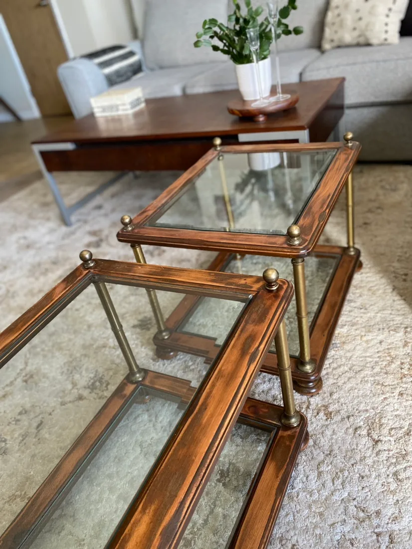Two-Tier Glass Top End Tables thumbnail