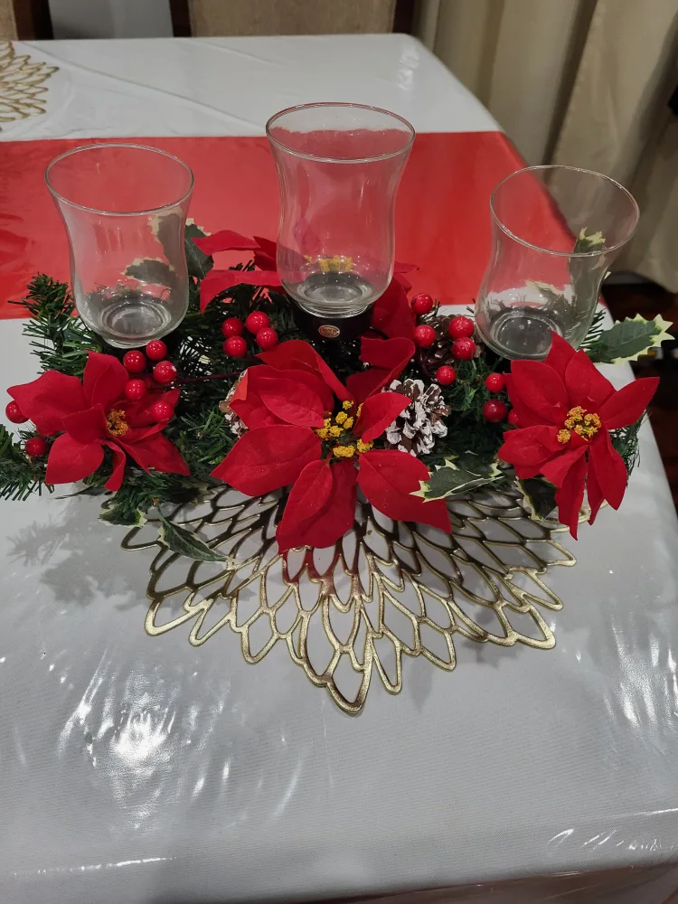 Christmas table decor,3 candle lighting image indicator(2)