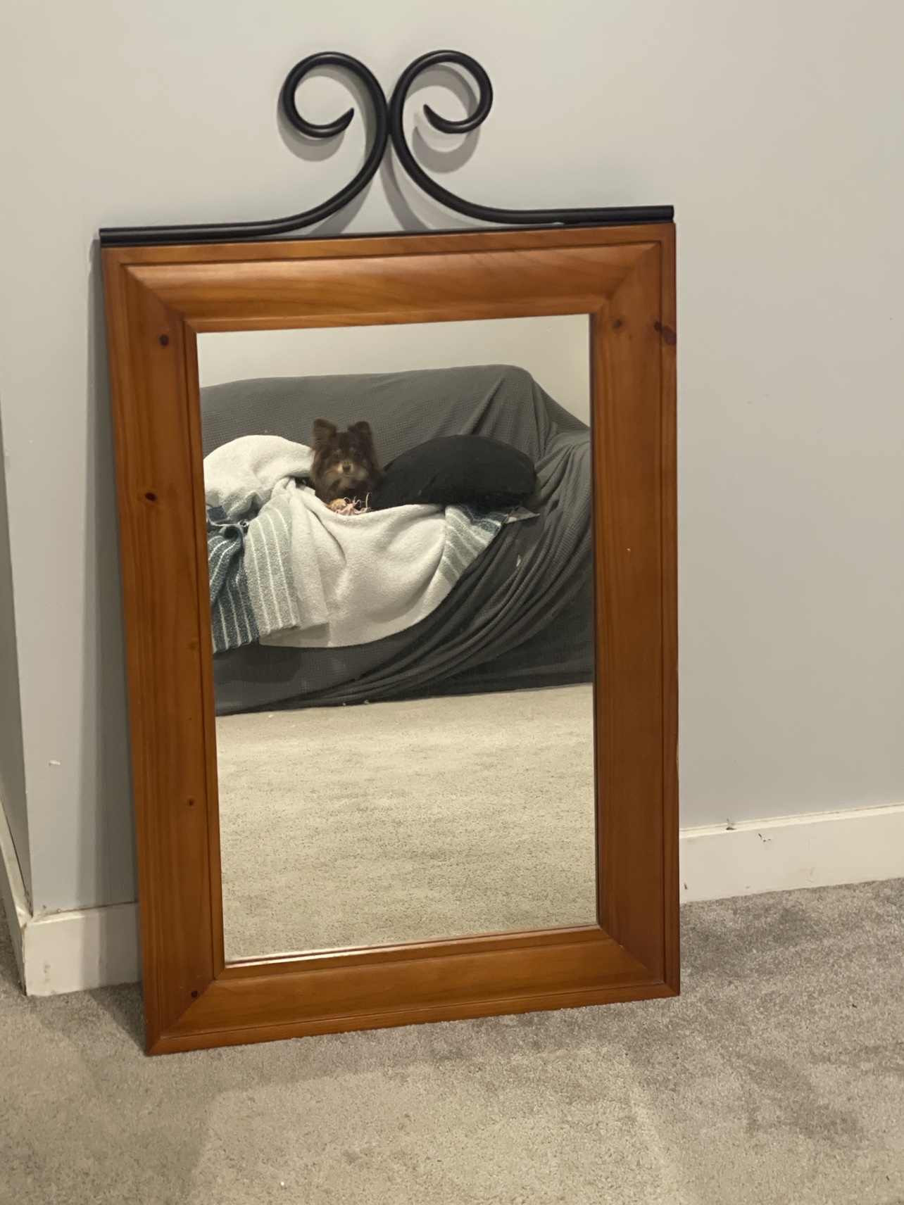 Wooden Mirror with Black Trim