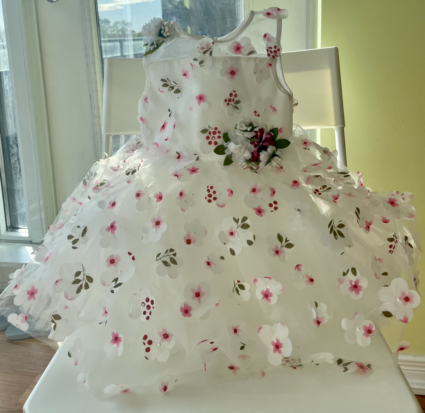 White floral baby dress - photo 2