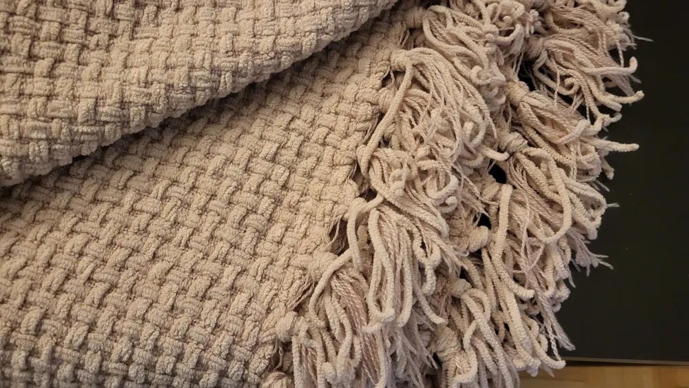 Soft Pink Throw Blanket with Tassels image indicator(2)