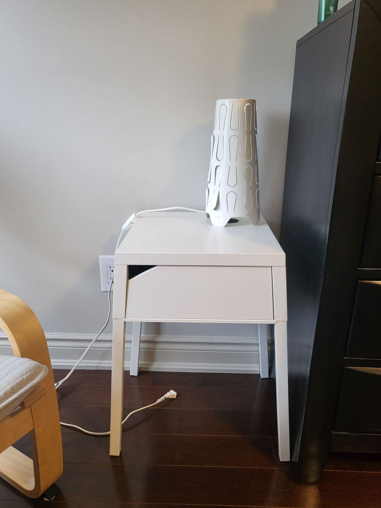 White Nightstand with Drawer