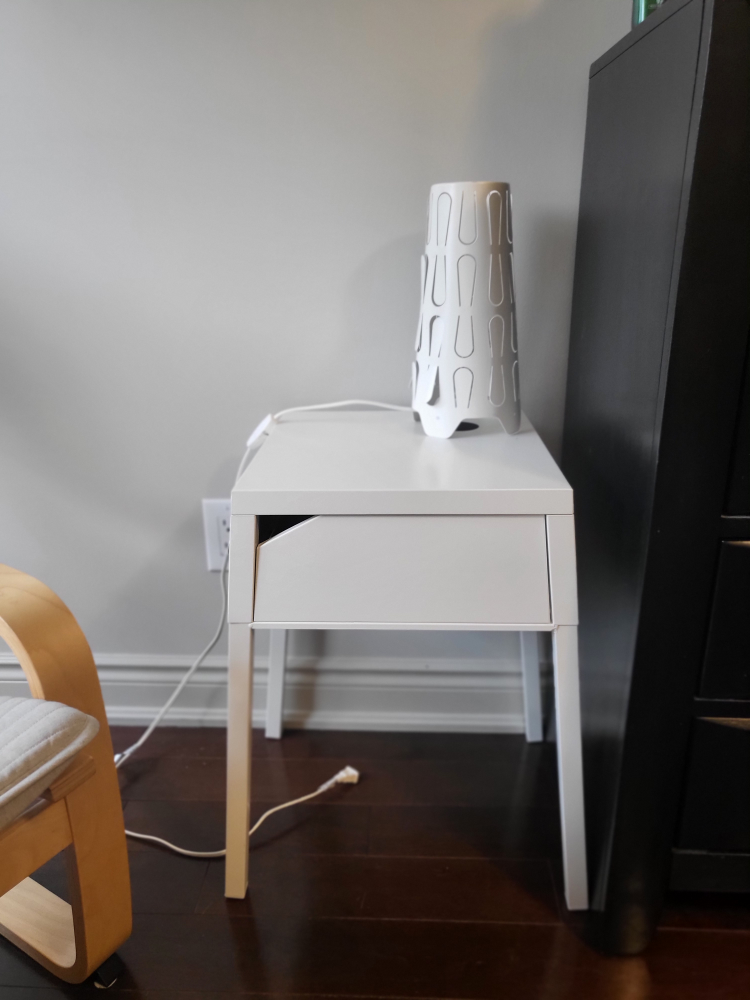 White Nightstand with Drawer - photo 2