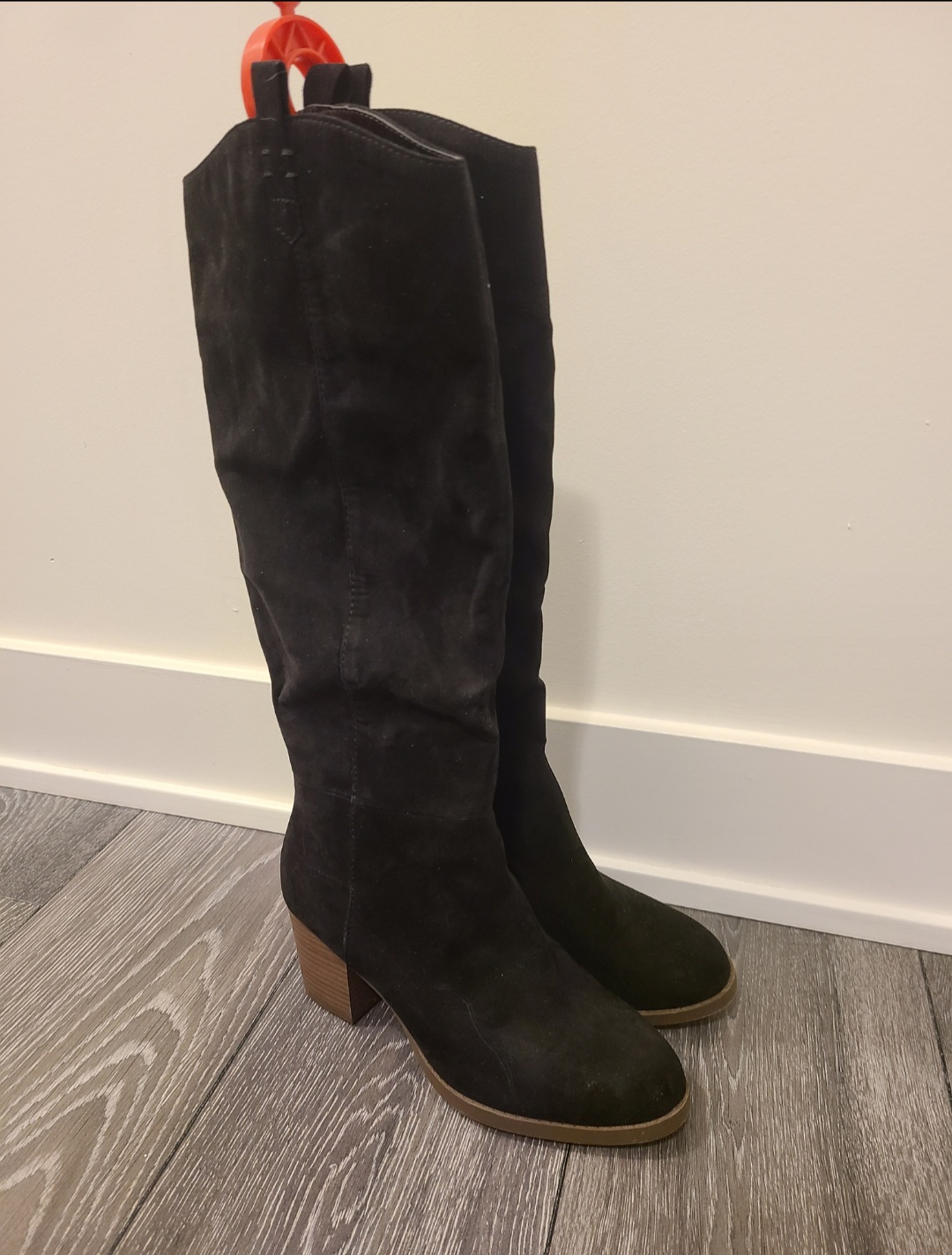 Women's Black Suede Boots - Size 8