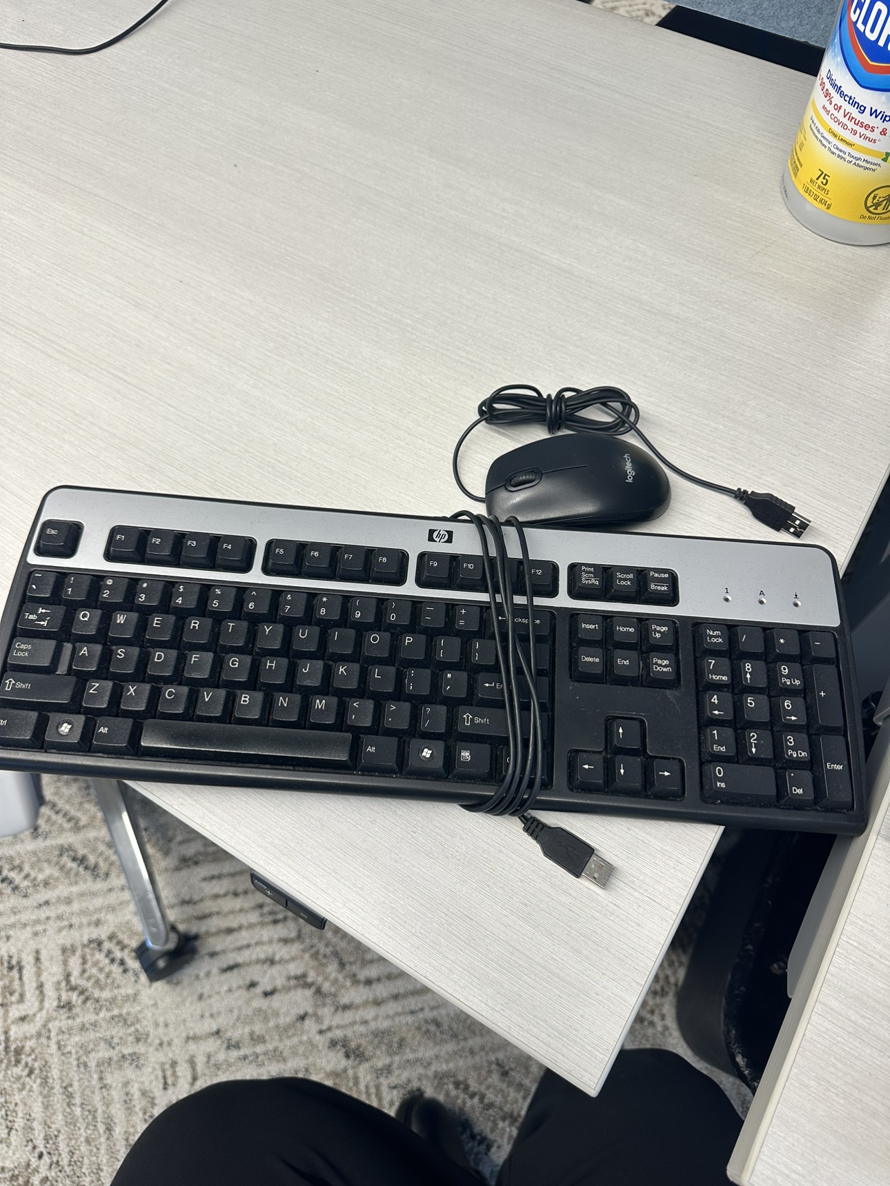 HP Wired Keyboard & Logitech Wired Mouse