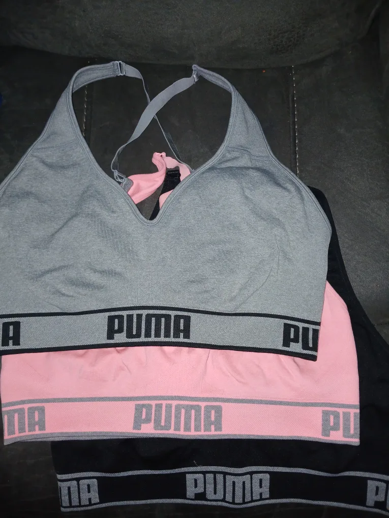 Women's Puma Sports Bras XL Set of 3 thumbnail
