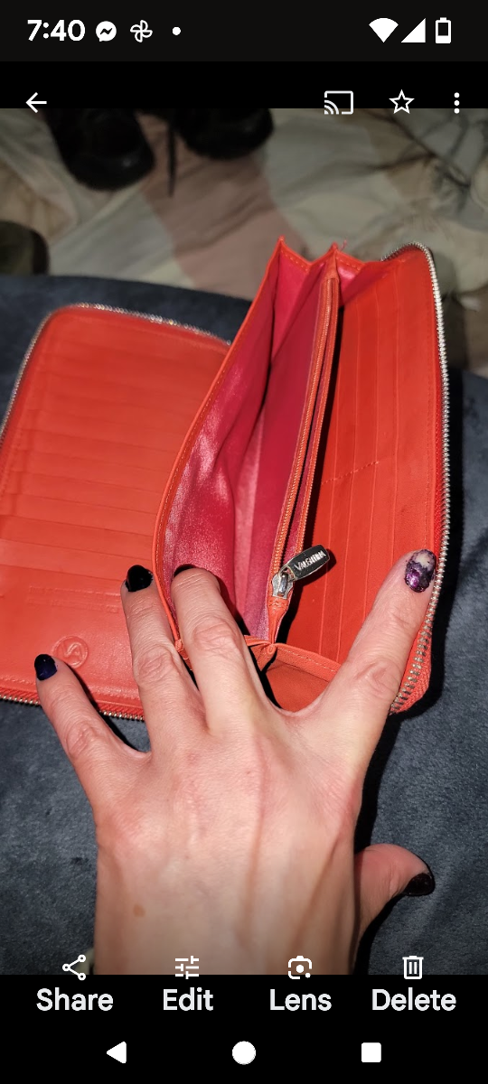 Orange Leather Wallet - photo 4