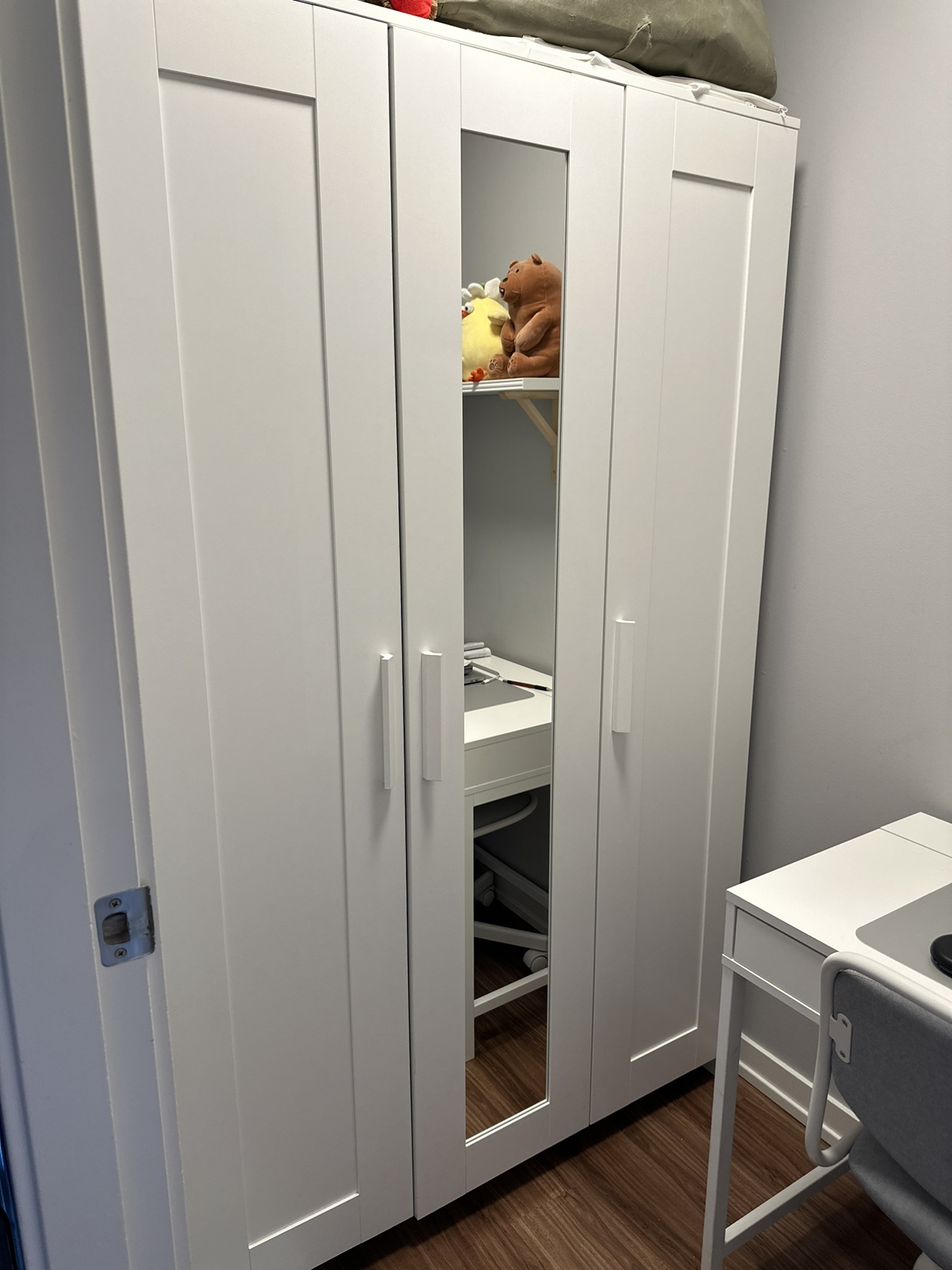 IKEA White Wardrobe with Mirrored Door