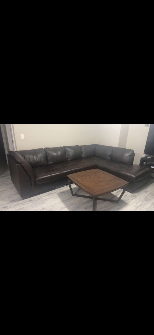 Brown Leather Sectional Sofa