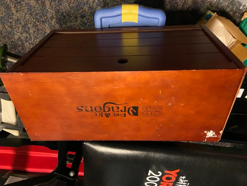 Large wooden bin of megablocks and other LEGO knock offs image indicator(4)