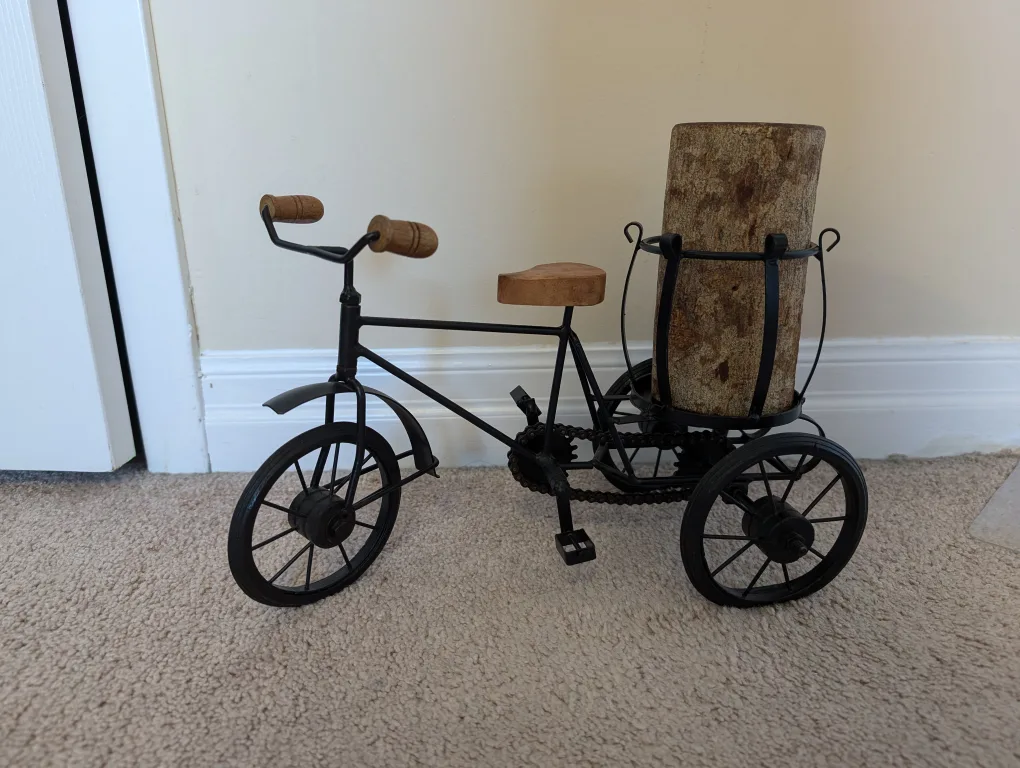 Wooden and Metal Tricycle Candle Holder image indicator(2)