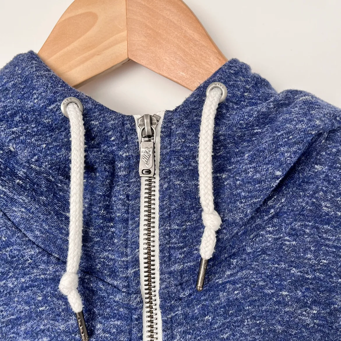 Nike Zip Up Drawstring Heathered Blue Hoodie Size Small image indicator(2)