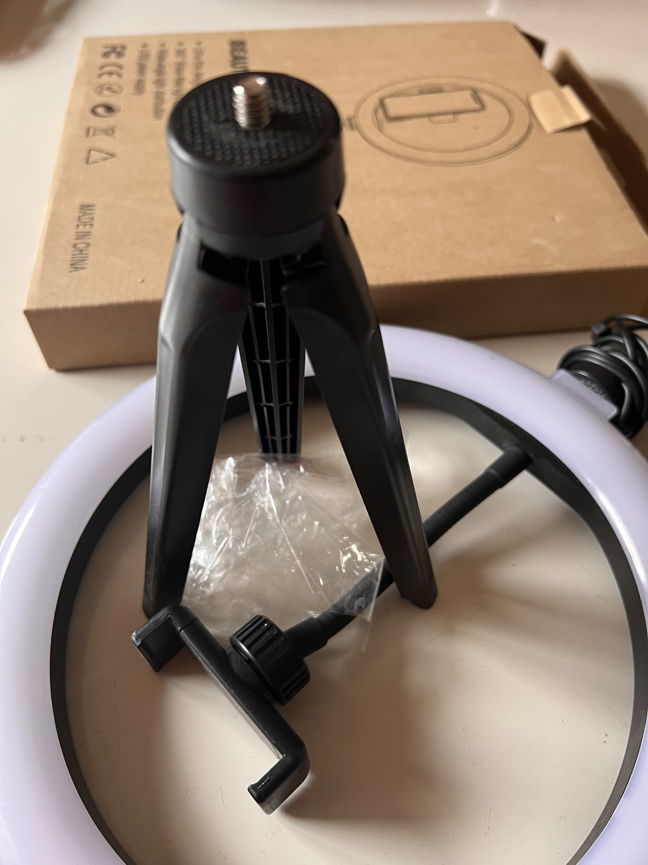 LED Ring Light with tripod stand and phone holder. Price is firm - photo 2