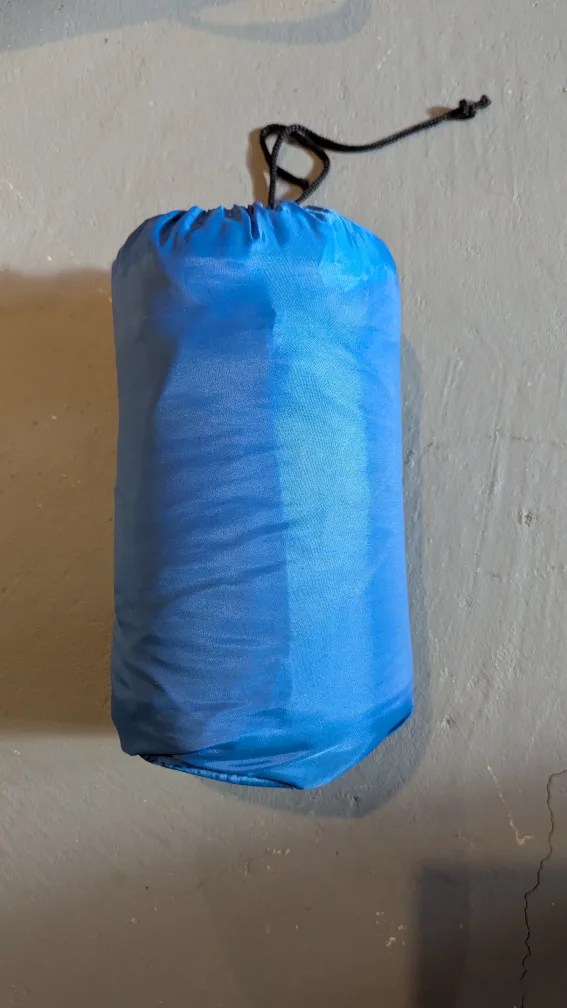 Blue Travel Pillow Memory Foam with Tied Pouch image indicator(3)