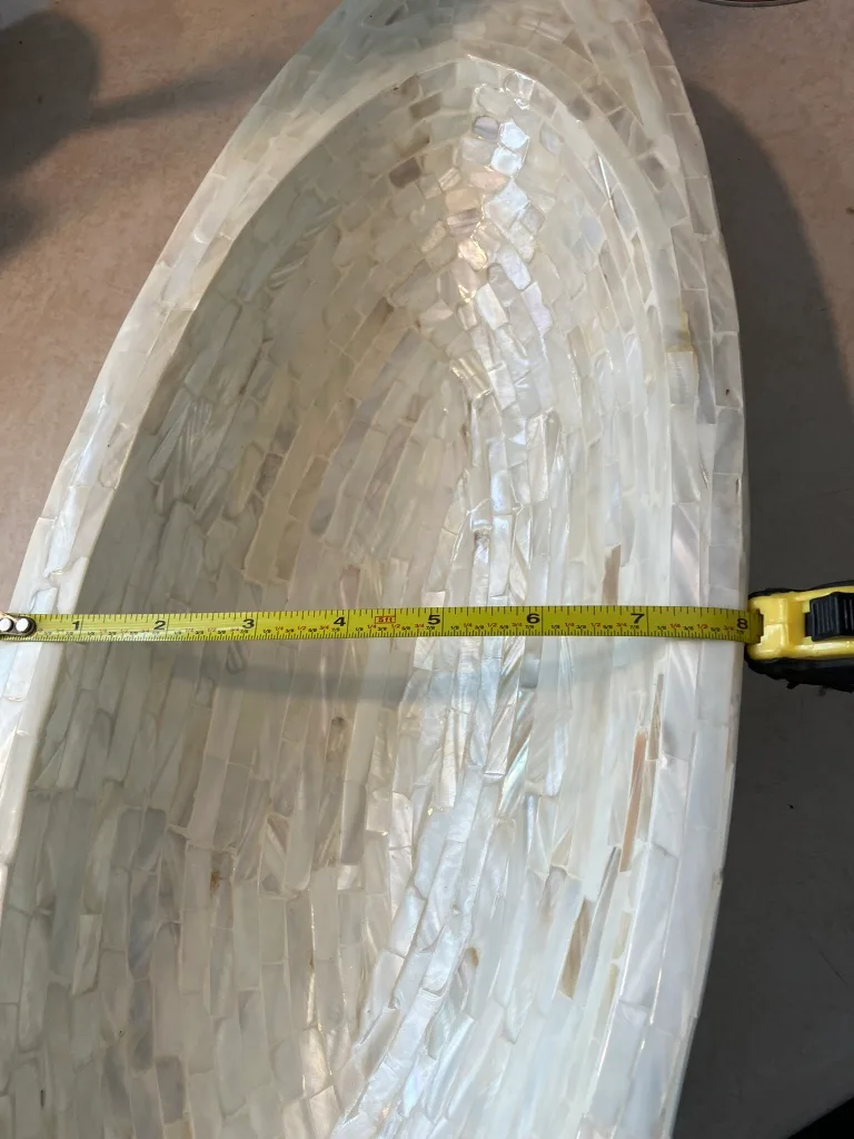 Large White Mother of Pearl Serving Dish image indicator(5)