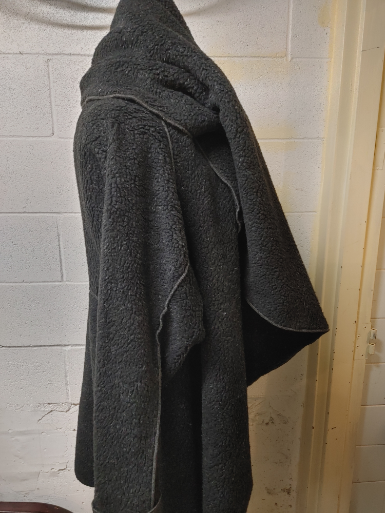 Black Fleece Wrap Coat - photo 3