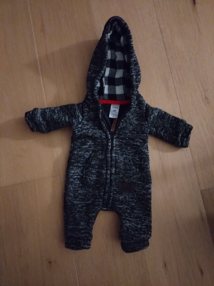 Carter's Newborn Onesie, Grey & Black