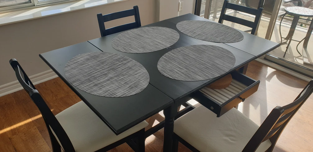 Black Dining Table and Chairs Set