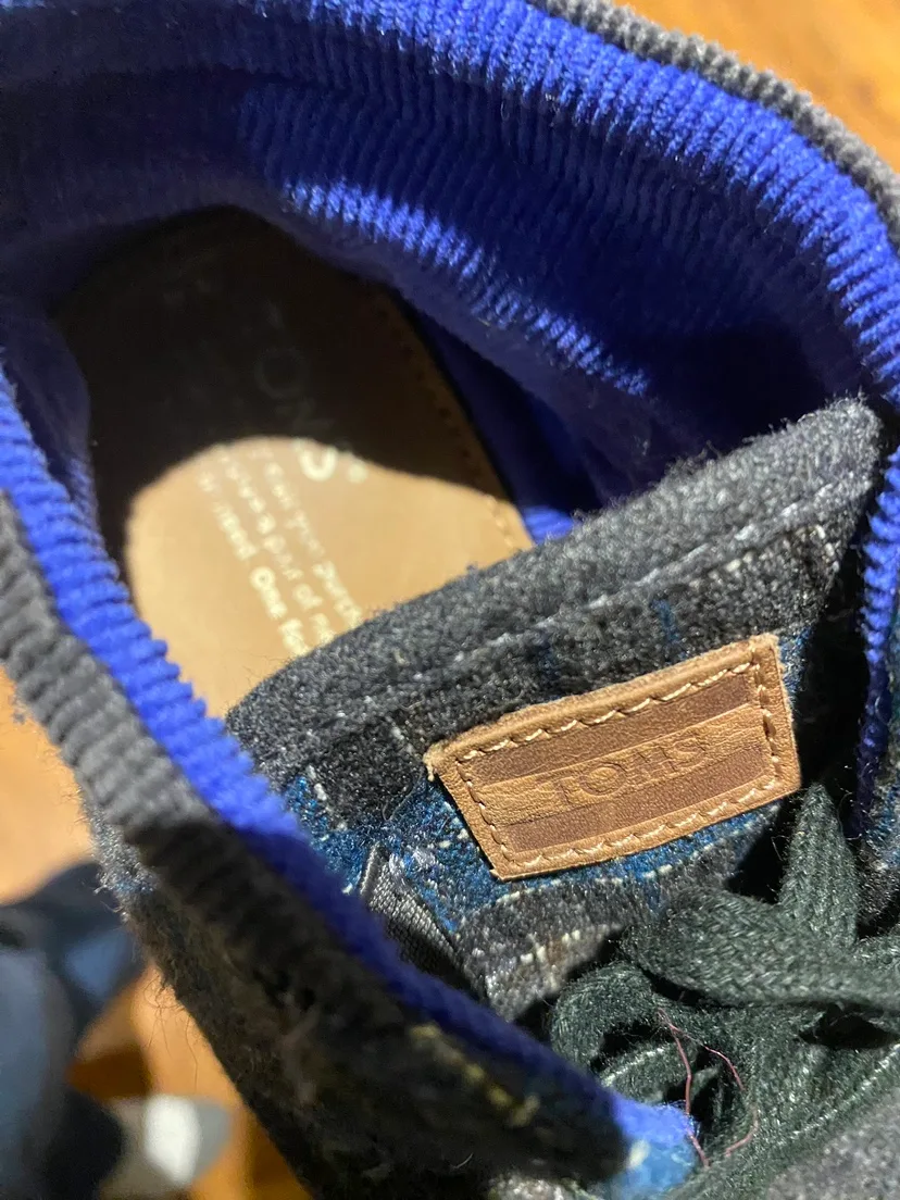 TOMS Grey and Blue Plaid Shoes image indicator(4)