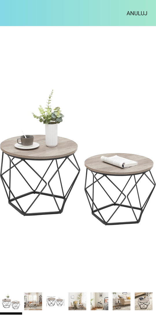 VASAGLE Coffee Table Set, 2 Piece