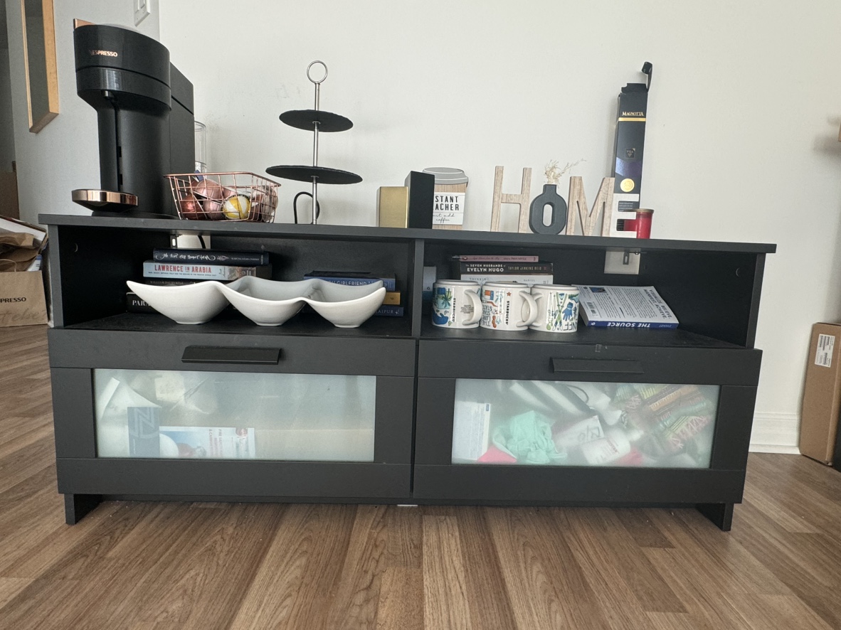 Black Entertainment Unit with massive storage