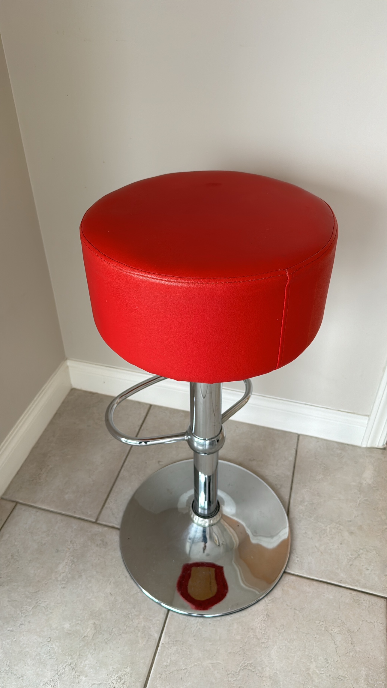 Red white and black Bar Stool