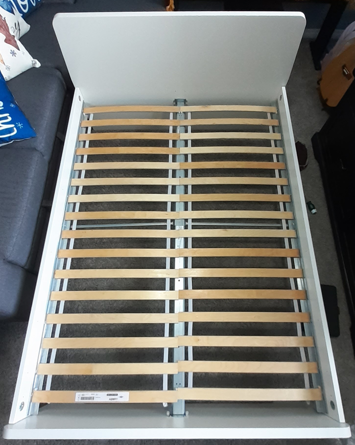IKEA  Double Bed Frame, White (No Mattress)