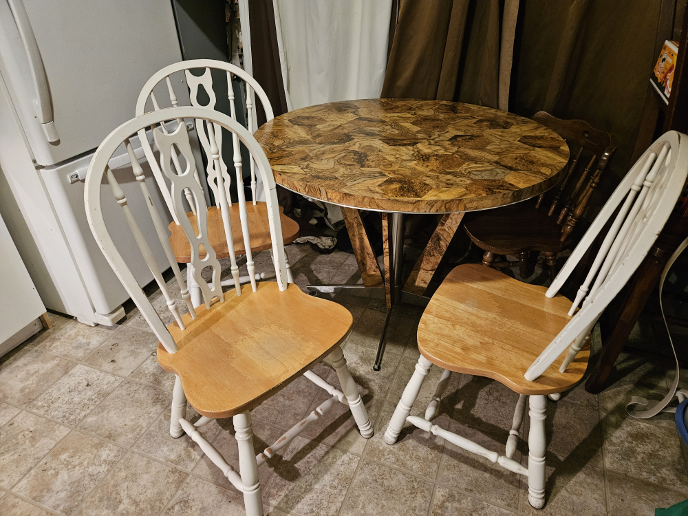 Dining  table and 3 wooden Chairs - photo 2