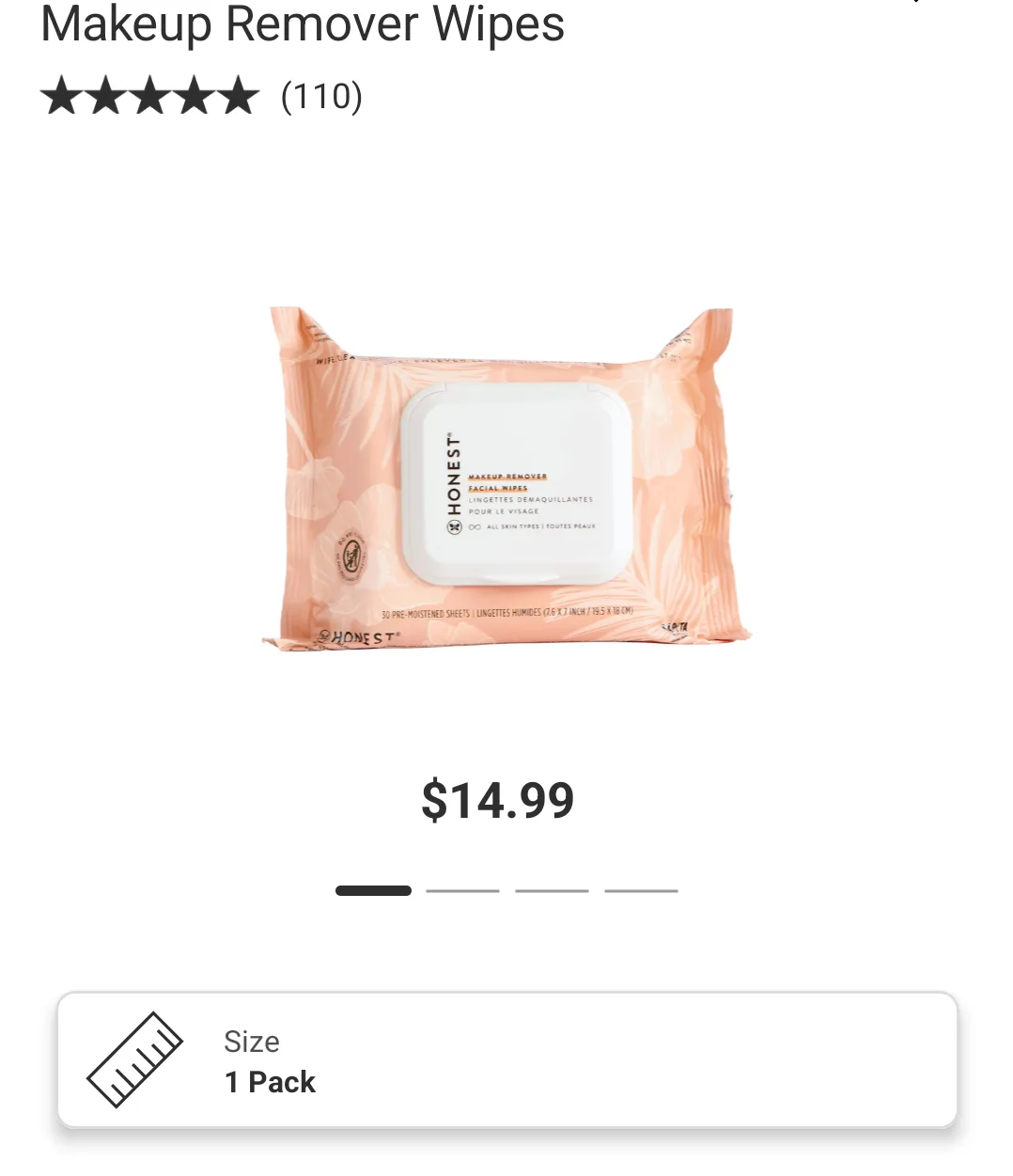 Honest Beauty:  Makeup Remover Facial Wipes x 2 image indicator(3)