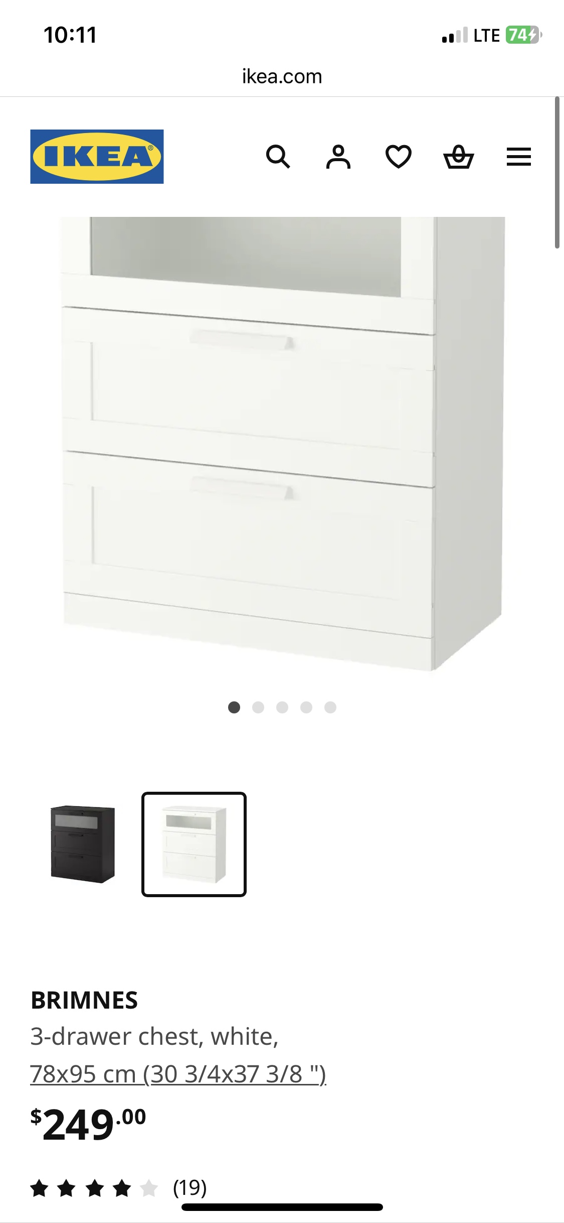 IKEA BRIMNES 3-drawer chest, white - photo 5