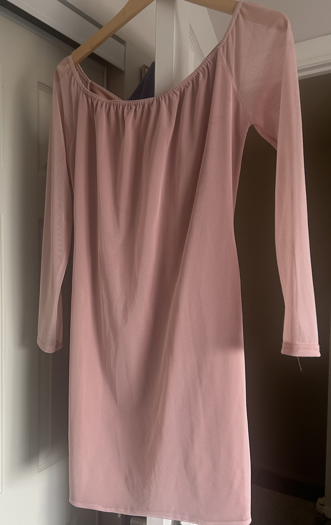 Pink Off the Shoulder Mini Dress