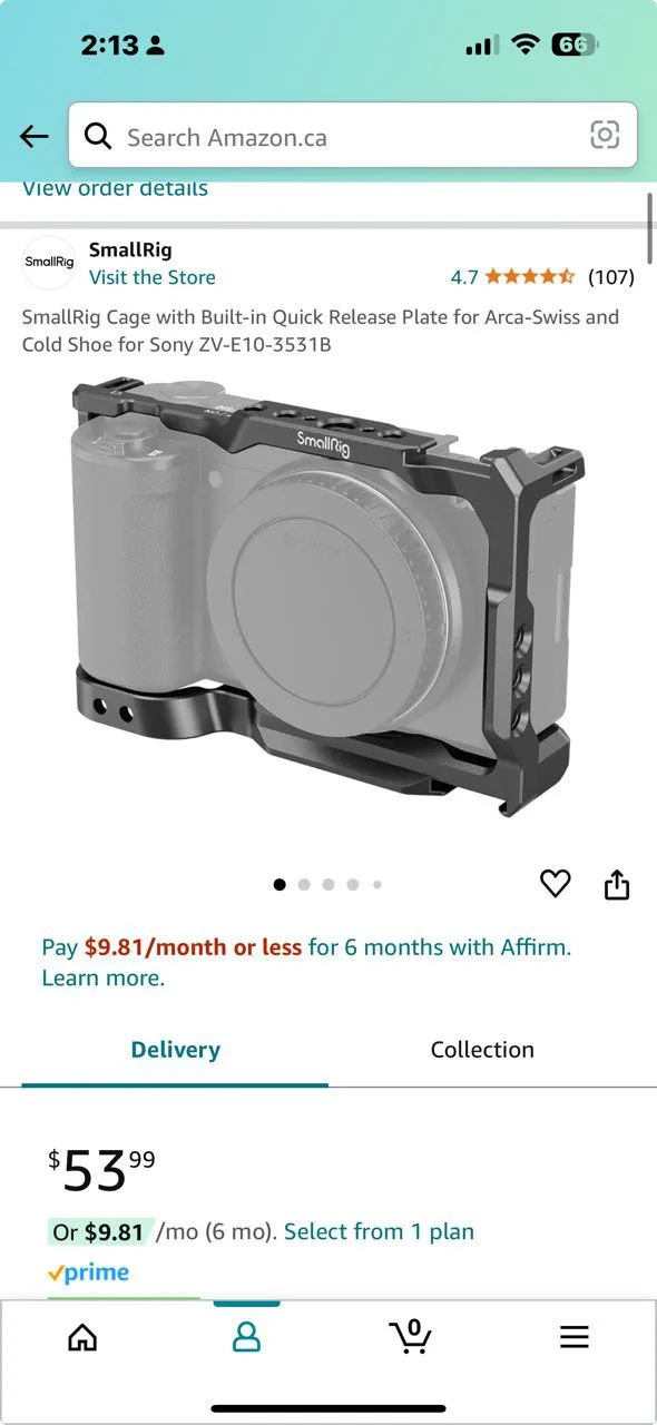 SmallRig Cage for Sony ZV-E10-3531B thumbnail