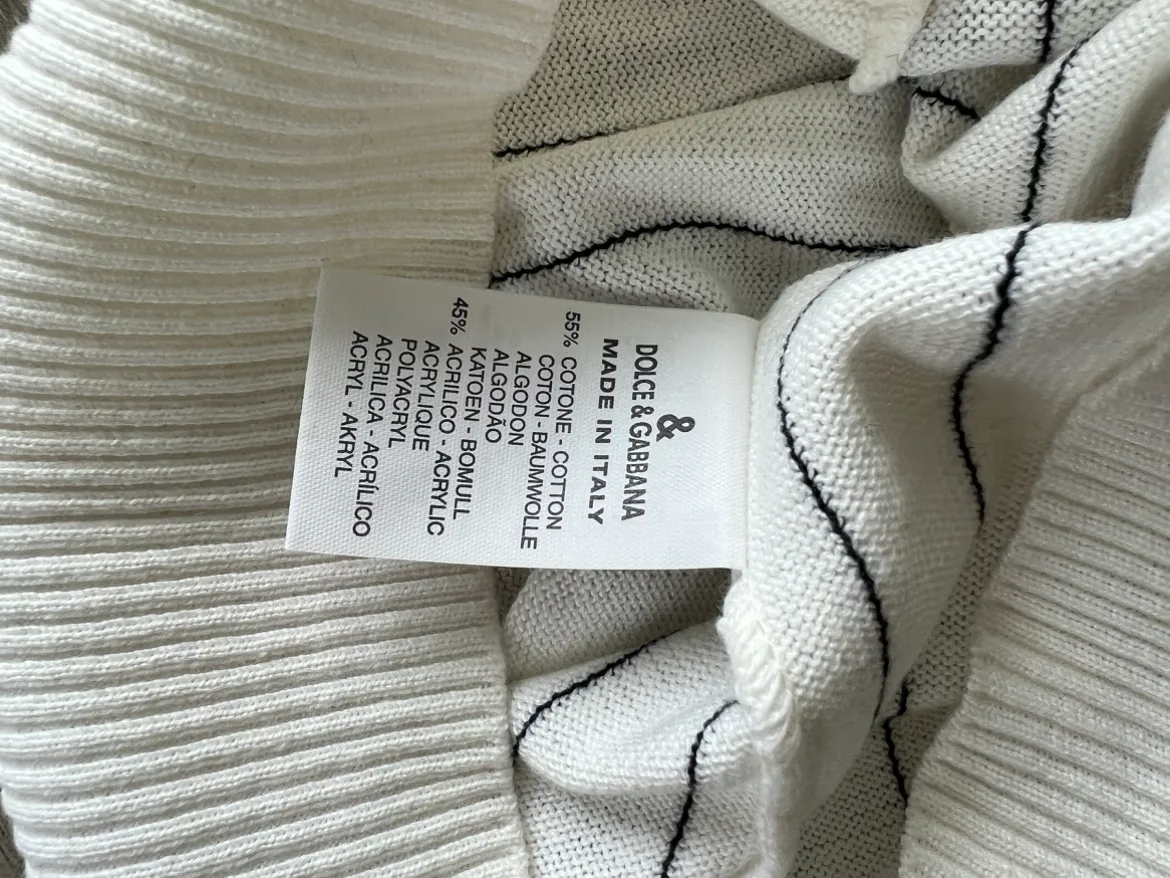 Dolce & Gabbana White Striped Sleeveless Sweater image indicator(9)