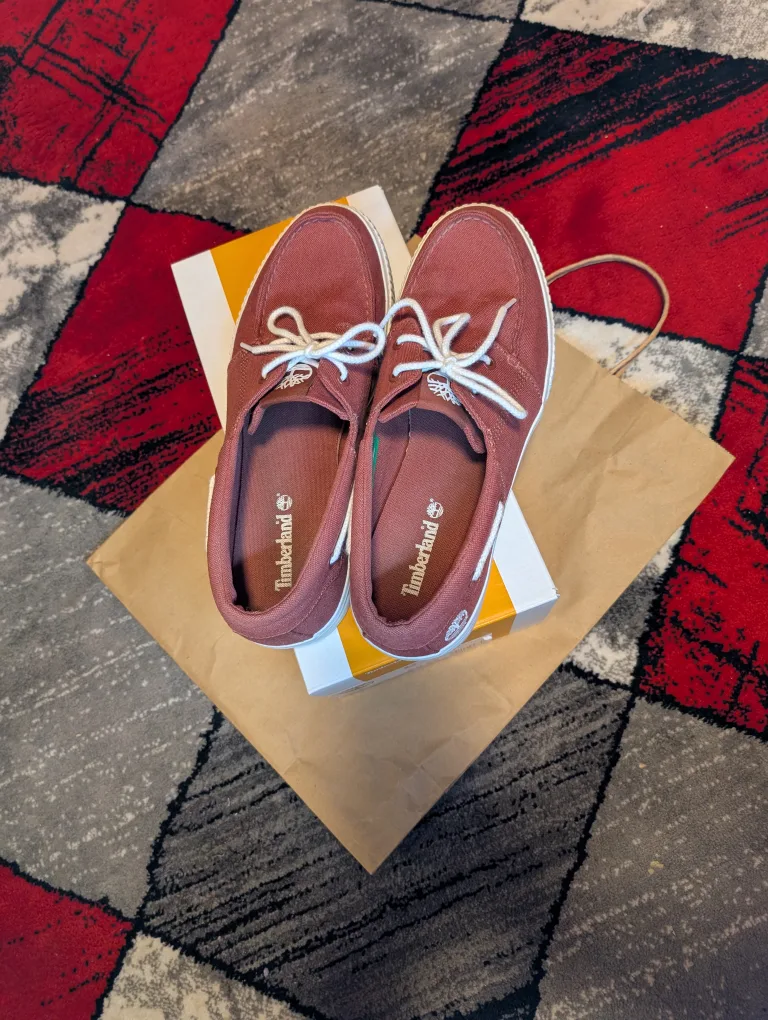 Timberland Mylo Bay Low Lace Sneaker Dark Red Canvas Size 9.5 image indicator(3)