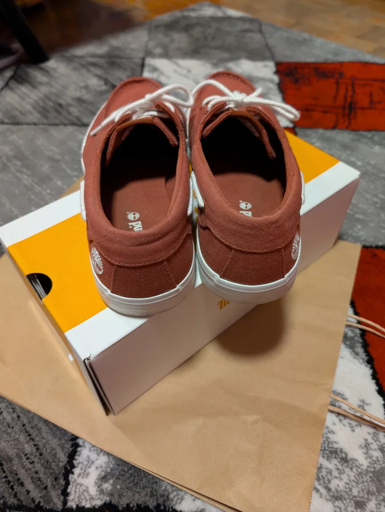 Timberland Mylo Bay Low Lace Sneaker Dark Red Canvas Size 9.5 image indicator(4)