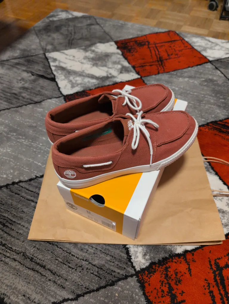 Timberland Mylo Bay Low Lace Sneaker Dark Red Canvas Size 9.5 image indicator(5)