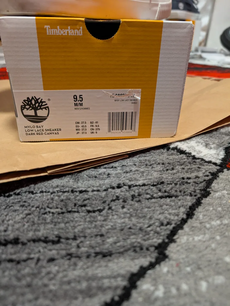 Timberland Mylo Bay Low Lace Sneaker Dark Red Canvas Size 9.5 image indicator(6)