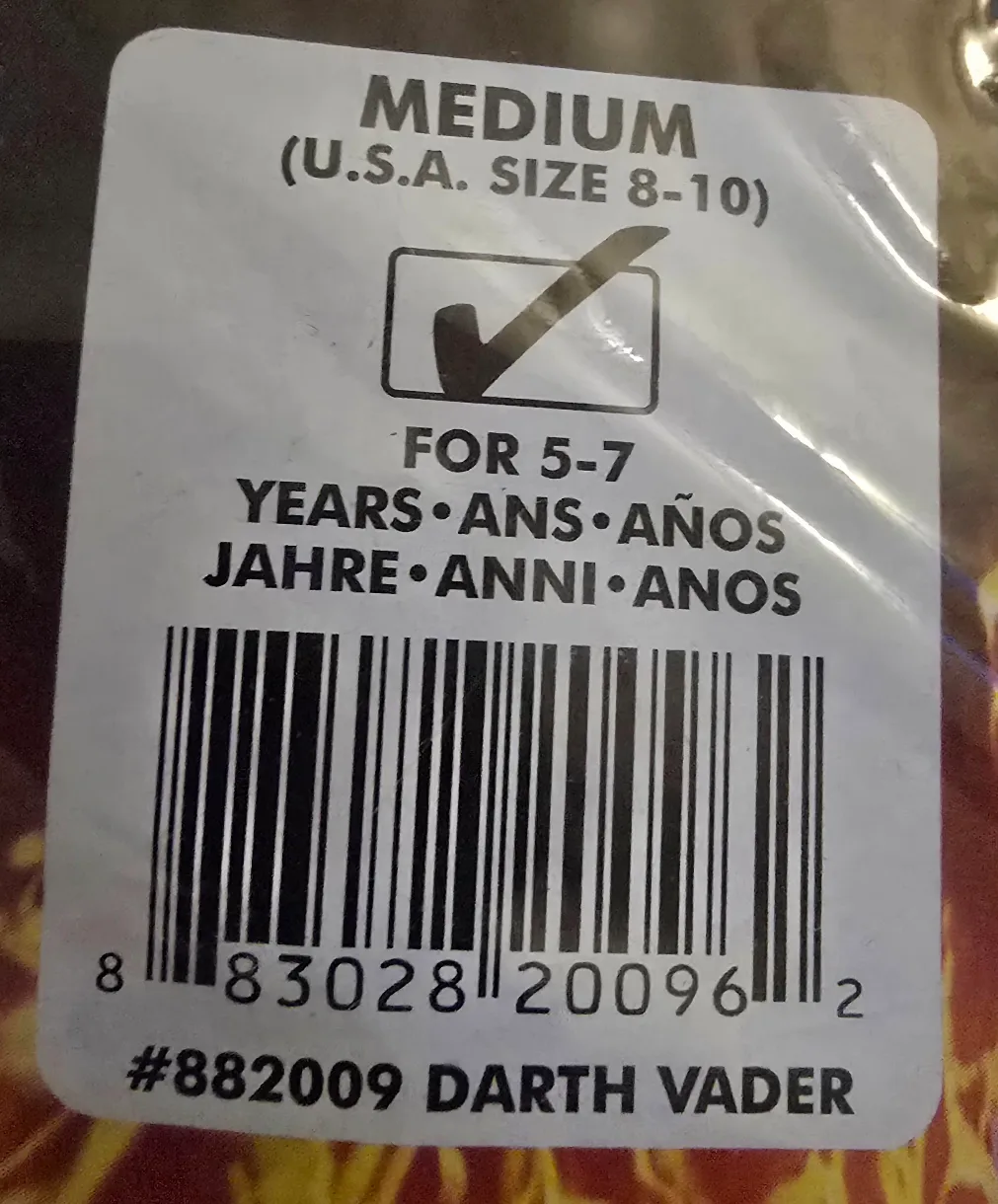 #Halloween Star Wars Darth Vader Costume - Size Medium image indicator(2)