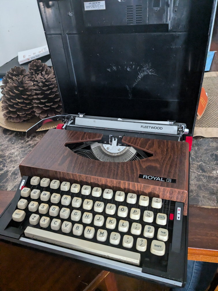 Working Antique Typewriter with Radio Cover