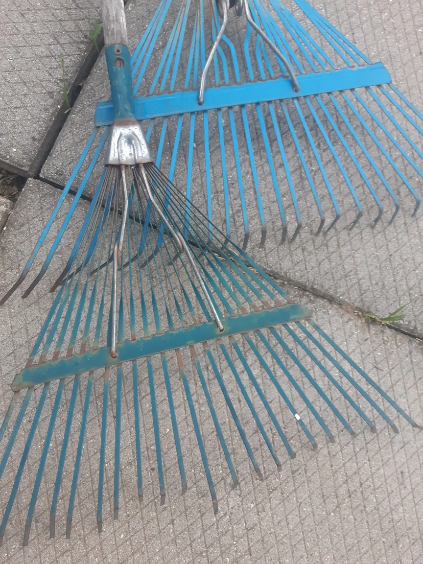 Red Shovel and Blue Rake