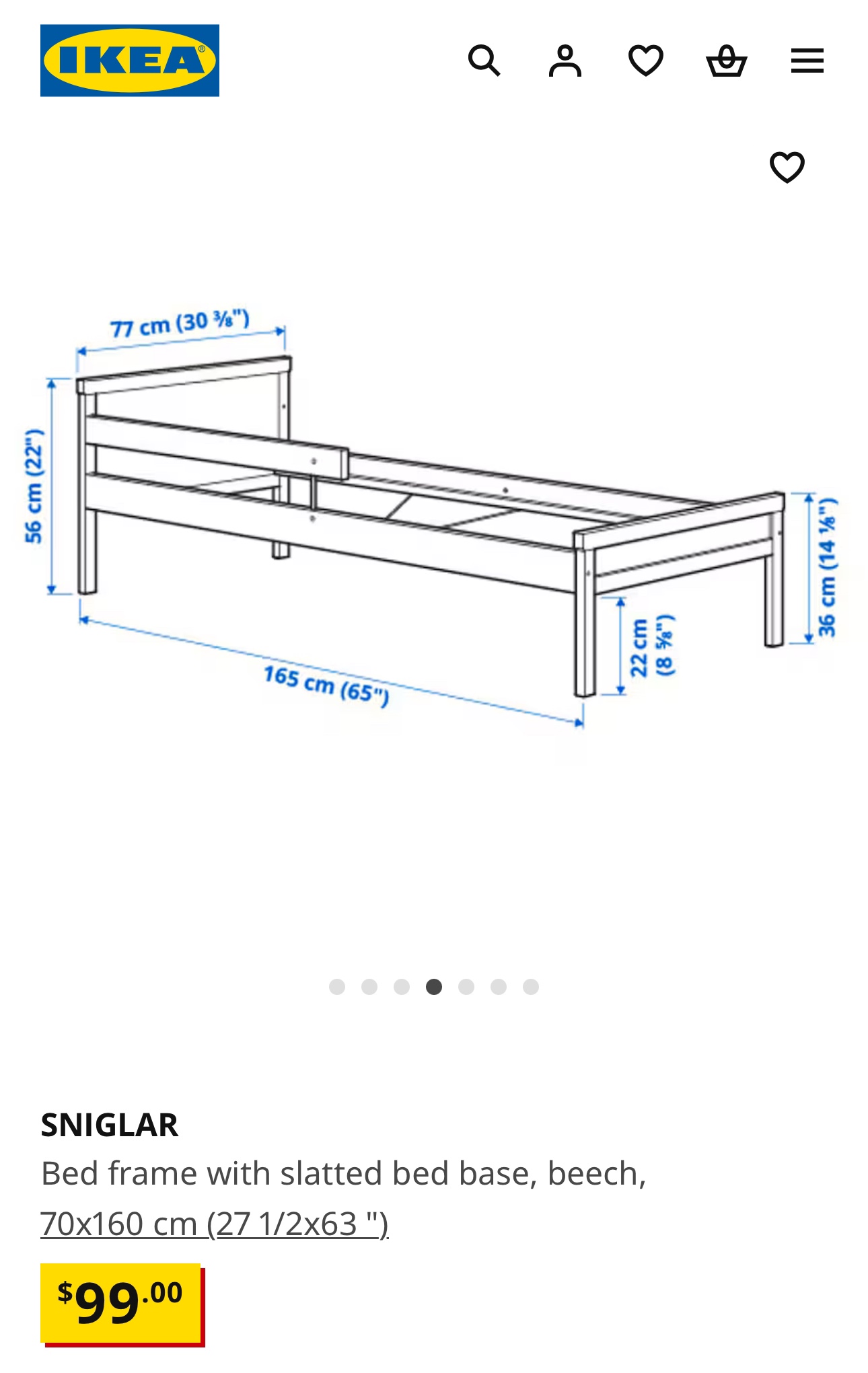 IKEA SNIGLAR Bed Frame with Slated Bed Base - photo 3