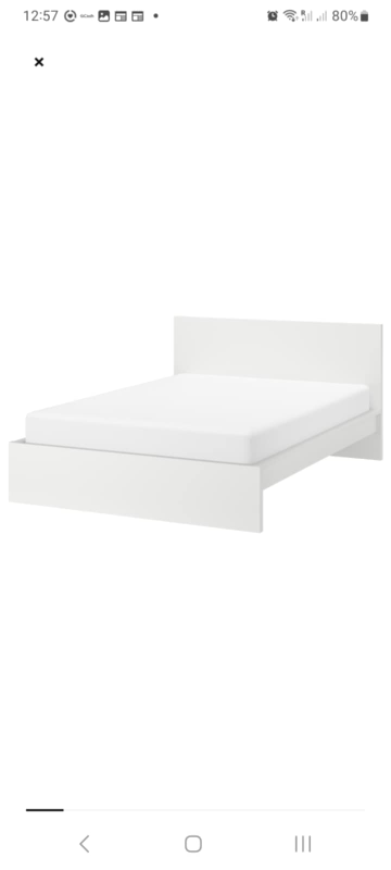 IKEA MALM Double Bed Frame, White - photo 2