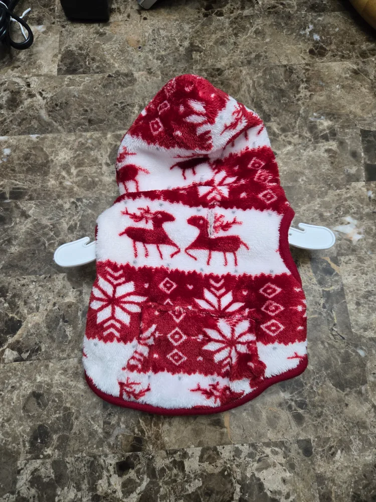 Red and White Reindeer Dog Sweater image indicator(2)
