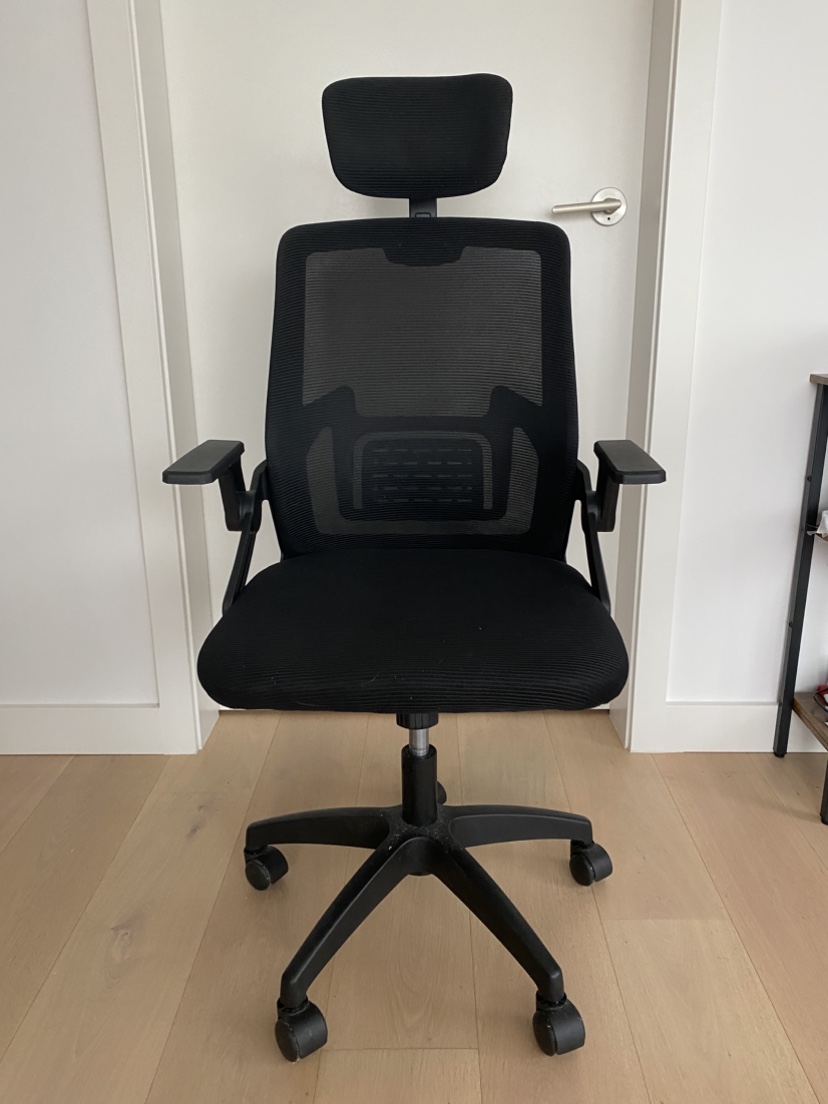 Black Office Chair with Headrest and Adjustable Arms - photo 3