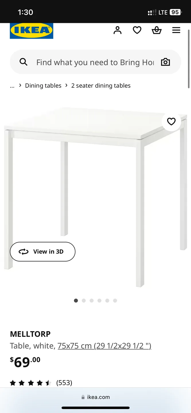 IKEA white desk (MELLTORP) thumbnail