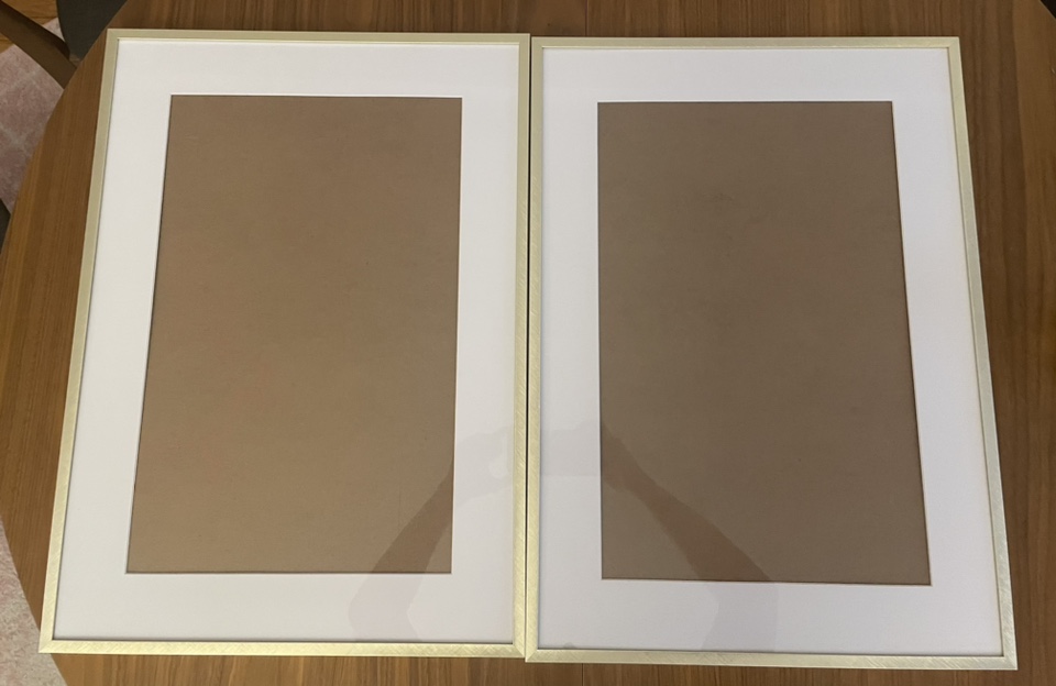Set of (2) gold frames