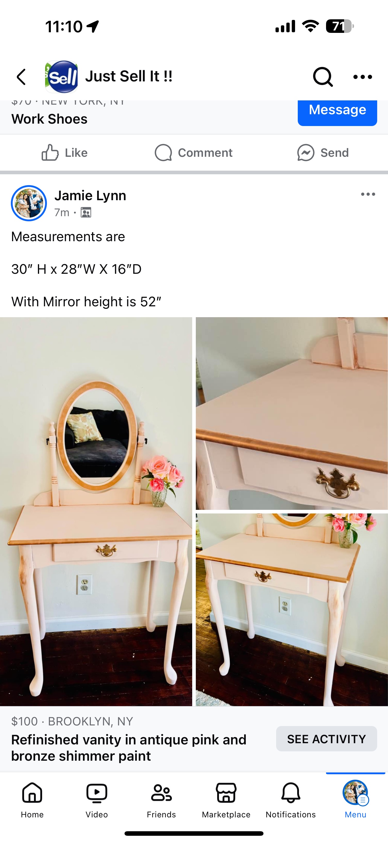 Vanity Table- Refinished - photo 3