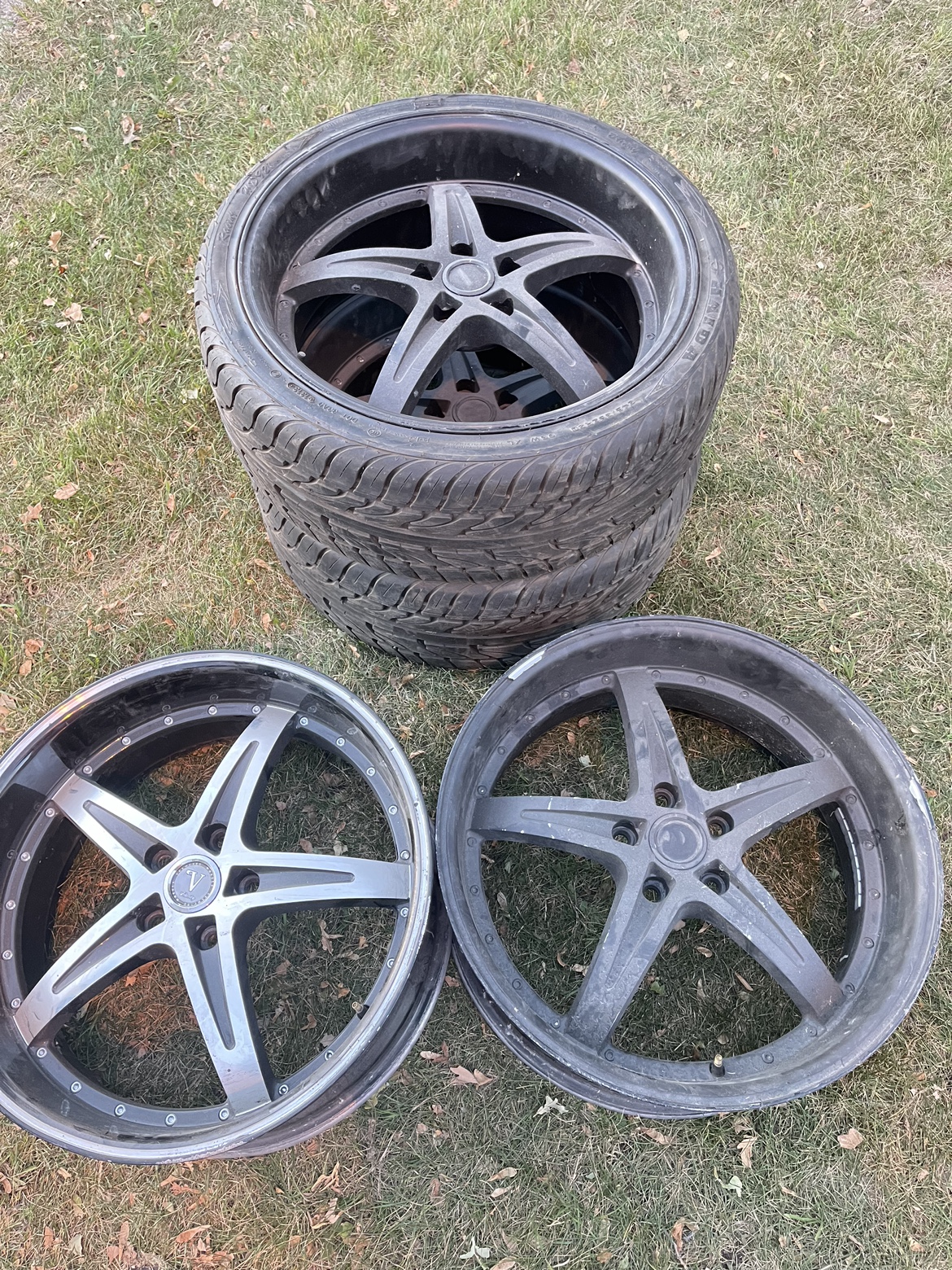 20" Black Rims with Tires 245/35