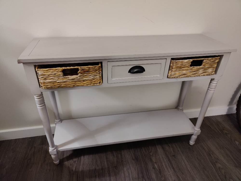 Cream Console Table with Storage