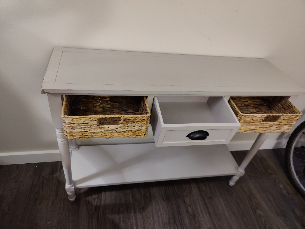 Cream Console Table with Storage - photo 2
